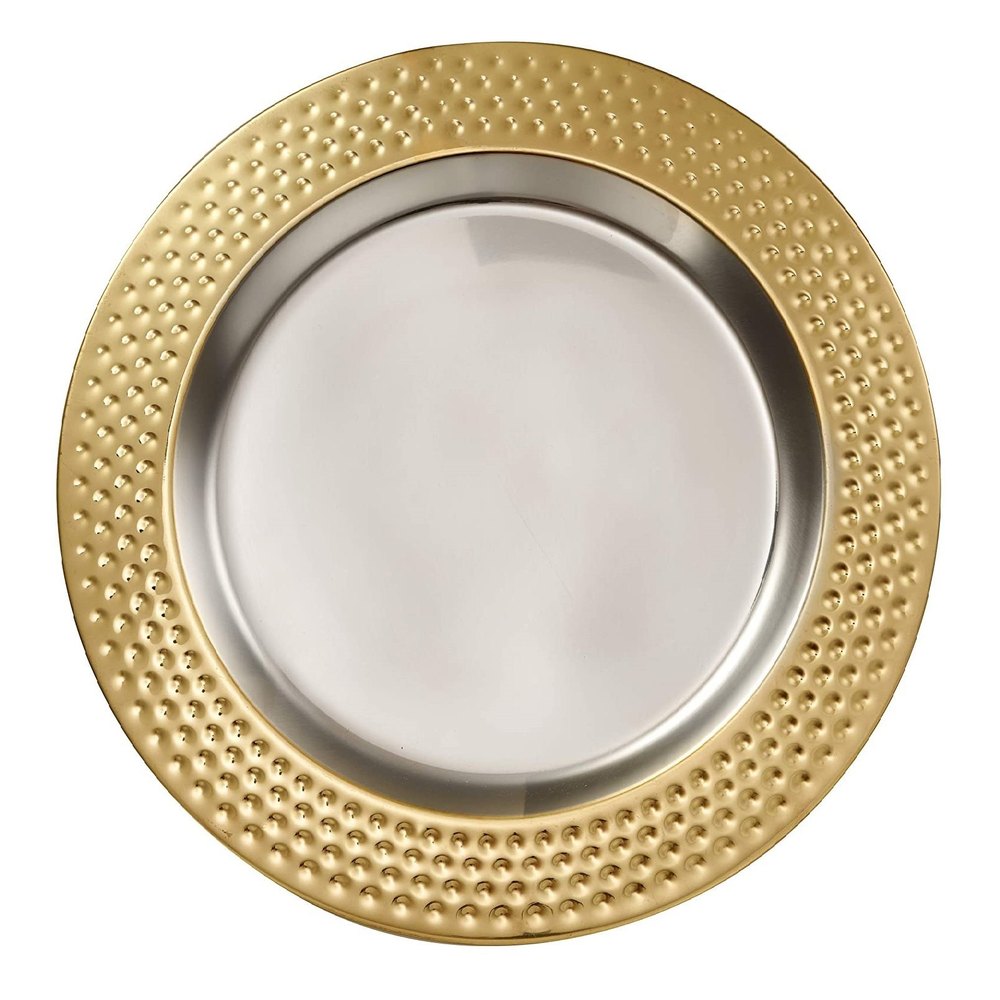 WEDDING WORLD IRON Cheap Metal Charger Plate / Gold Charger Plate, For Restaurant