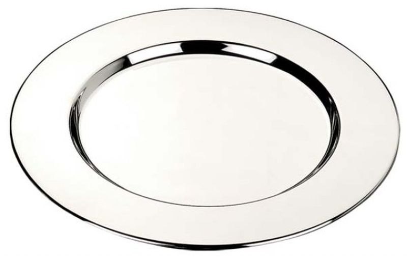 Metal Plain Silver Charger Plate, Size: 33 Cm