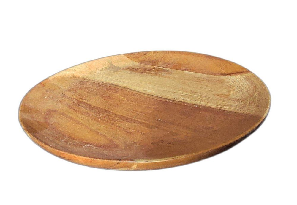 Babool Wood Brown Wooden Charger Plate, For Hotel, Size: 11 Inch