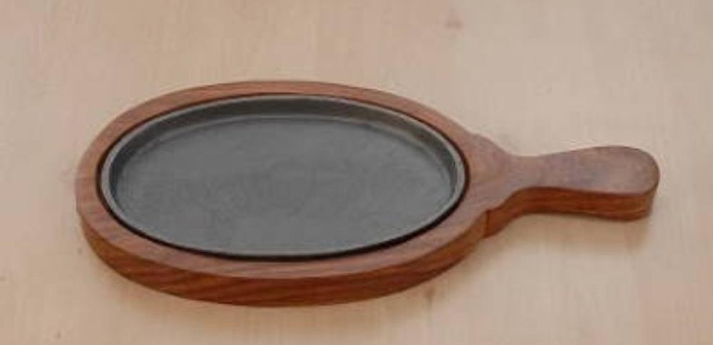Wooden Polish Oval Sizzler Plate