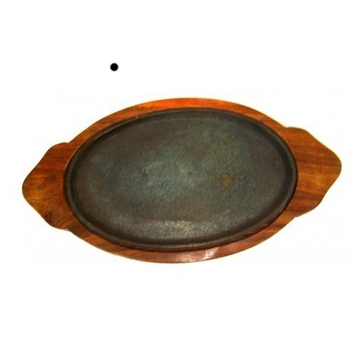 Black And Brown Oval Sizzler Plate