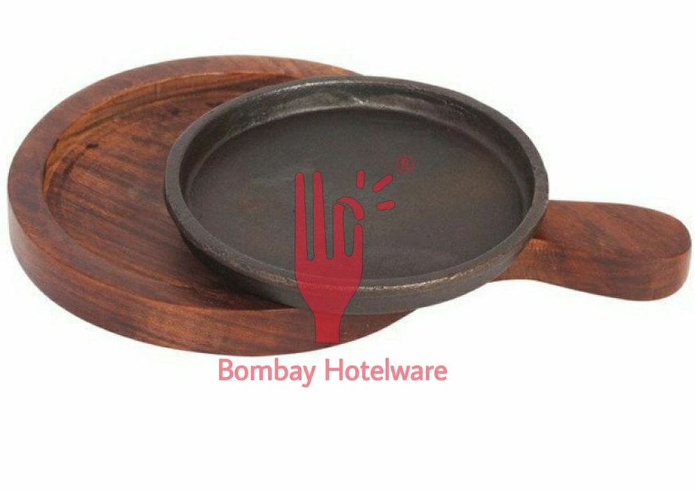 Metal Round Cast Iron Sizzling Brownie Plate, For Restaurant