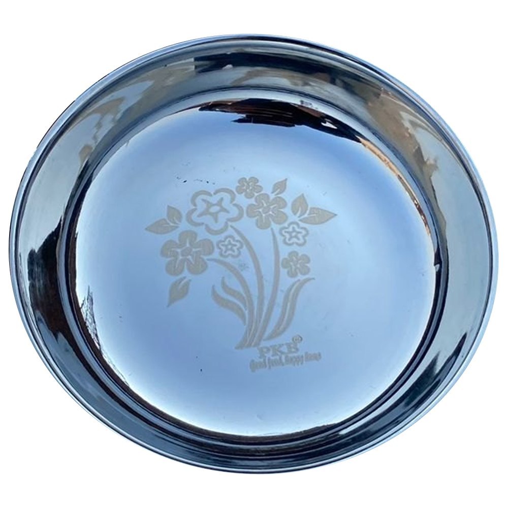 PKB Printed Halwa Plate Laser Mirror Polish, For Home, Size: 6 Inch