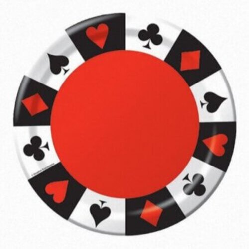 Casino Plates Card Night, For Events, Size: 7