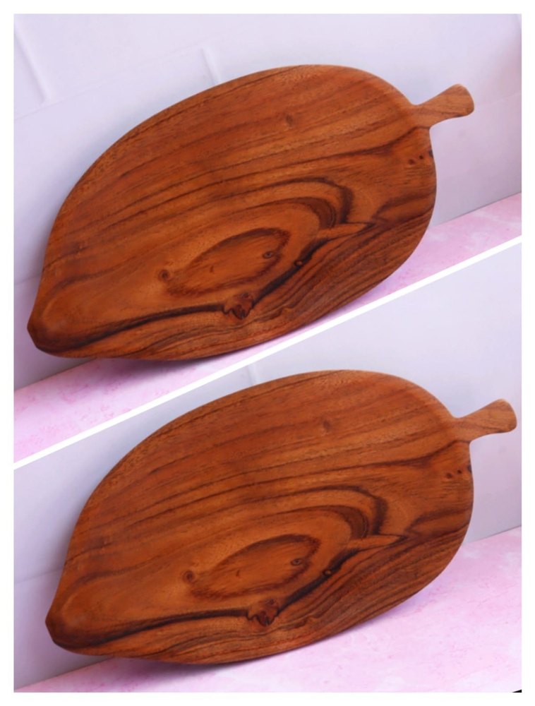 Brownish nd yellowish Fruits Platter Wooden, Size: 12 X 6