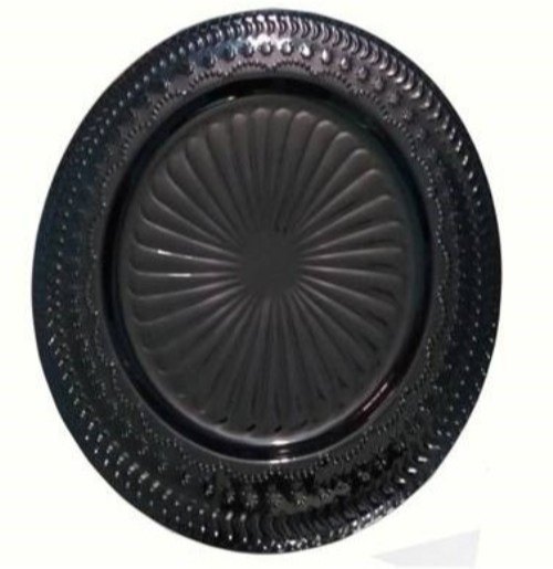 Round Rabeh Handicraft Iron Black Charger Plate 12