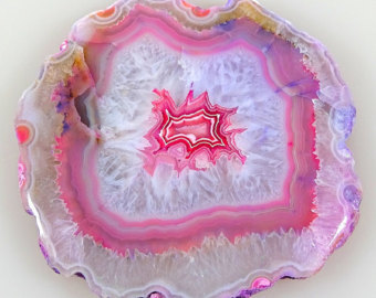 Natural Agate Pink Combination Onyx Plates, Size: 4-7 Inch Wide, for Restaurant, Home img