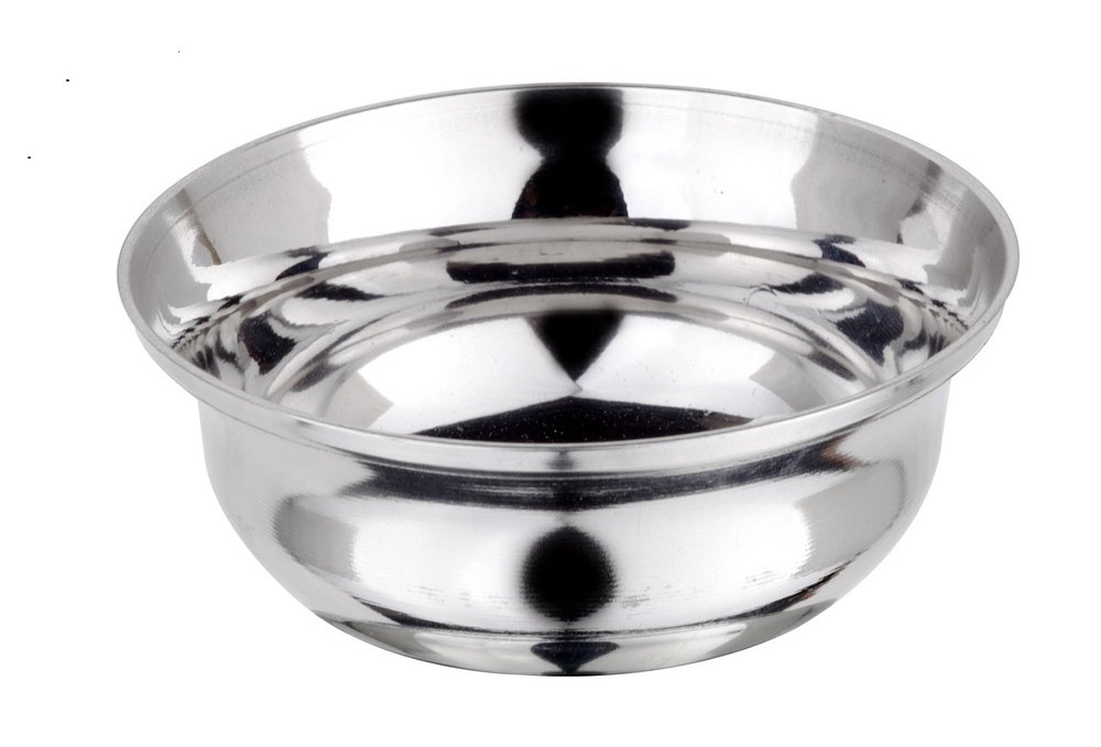 Silver Round Stainless Steel Bowls, Set Contains: 1