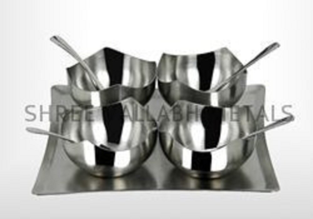 Silver Stainless Steel Ice Cream Cup
