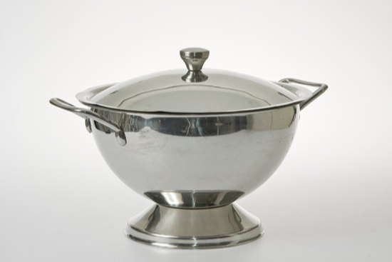Shiny Mirror Stainless Steel Serving Bowl Soup Tureen Pot With Lid