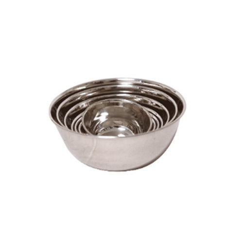 Silver Round Stainless Steel Bowls, For Kitchen