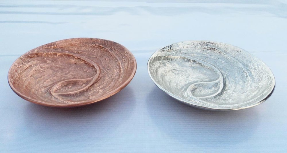 Raw Nickel Raw Copper Round Aluminum Chip & Dip Bowl, For Home, Size: 22x22x4 Cm