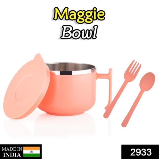 D2933 Maggie Bowl with Lid and Handle, Soup Bowls for Easy Perfect Breakfast Cereals, Fruits, Ramen,