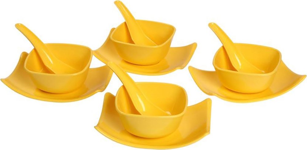 Yellow Plastic Soup Bowl Set, For Hotel, Size: 5 Inch