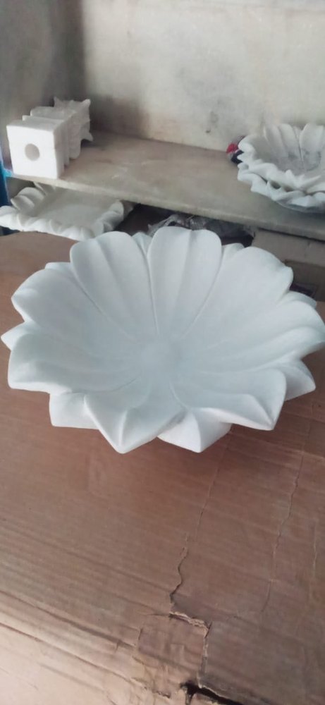 White Indoor Marble Decorative Bowl, 1 Piece