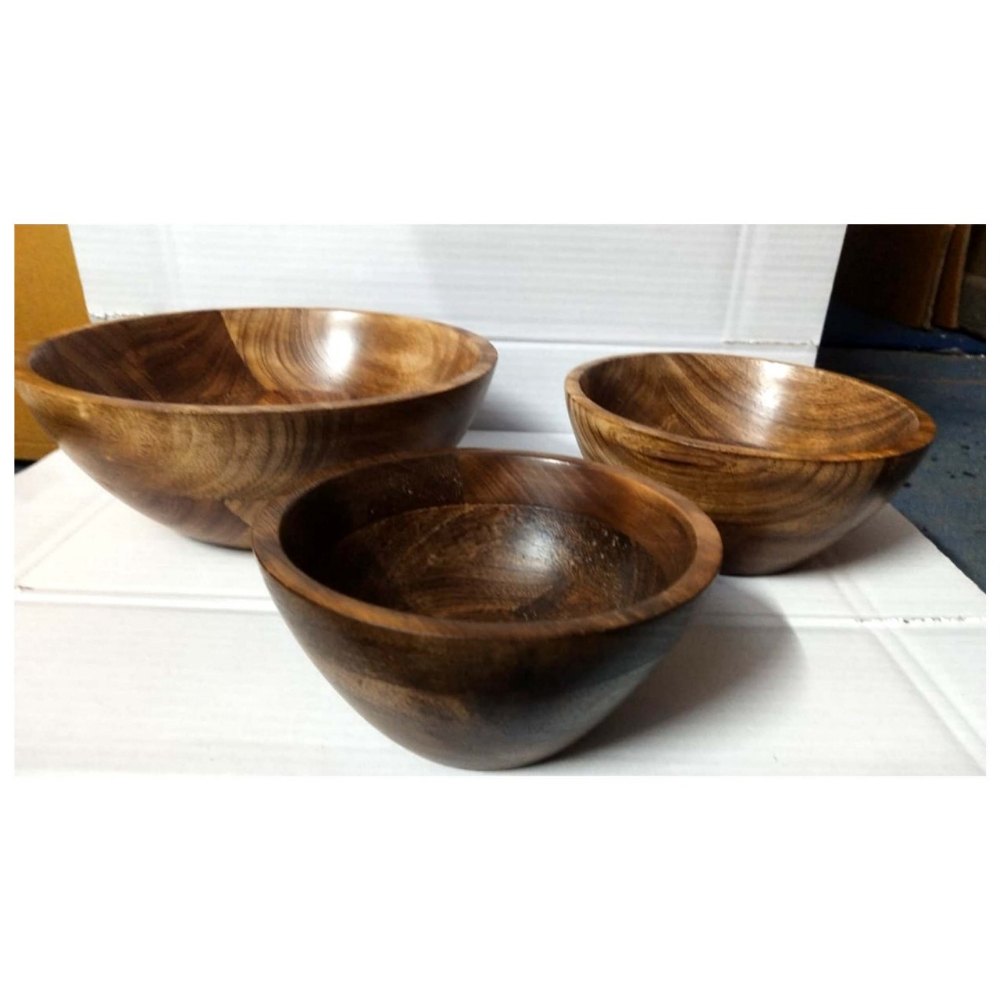 Wood Round Decorative Wooden Bowl