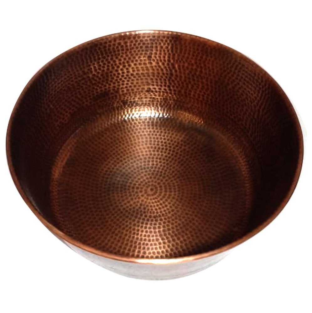 Hammered Round Copper Pedicure Bowl, Size: 18x6 Inch(diameter), Capacity: 2 Foot img