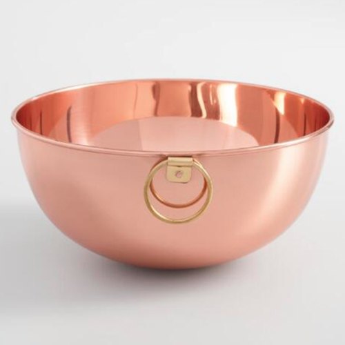 Golden Plain Round Copper Bowl With Handle, For Hotel, Restaurant, Capacity: 200 Ml img