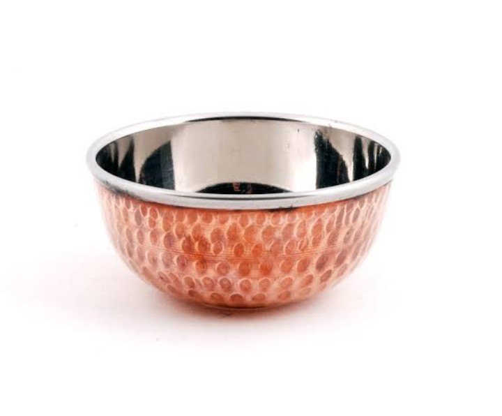 Gold Hammered Steel Copper Bowl, Size: 5 in, Capacity: 150ml img