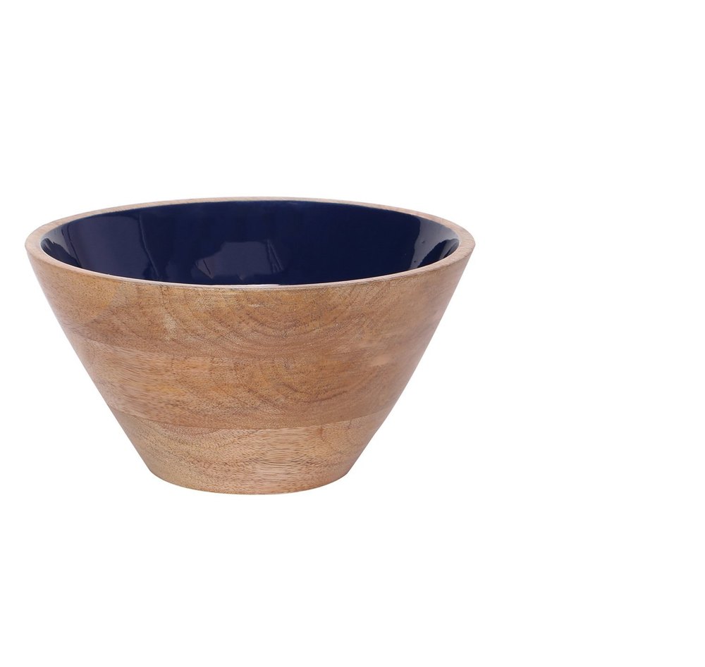 Coloured Wooden Bowl Blue Color Inside, For Party Supplies, Size: 6 Inches