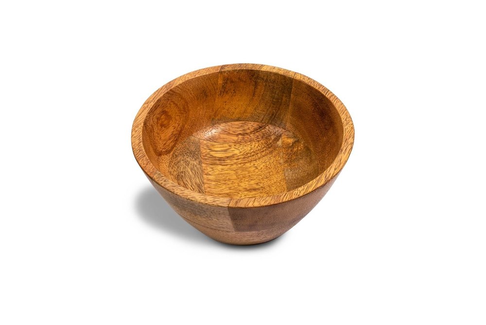 Heritage India Light Brown Wooden Salad Bowl, For Anywhere, Size: 6
