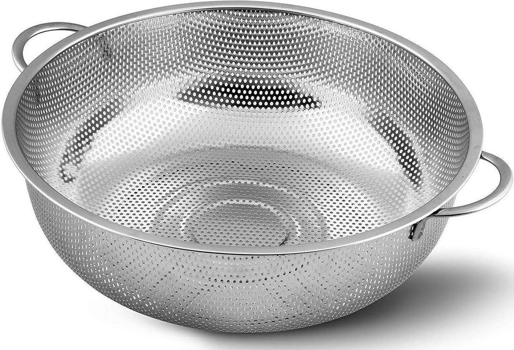 Silver Stainless Steel RICE WASHING BASKET, For MULTI, Size: 31 CM