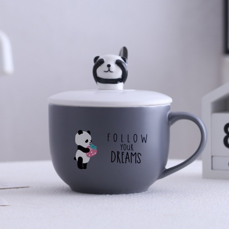 Grey Printed Panda Soup Bowl, For Home, Gifting