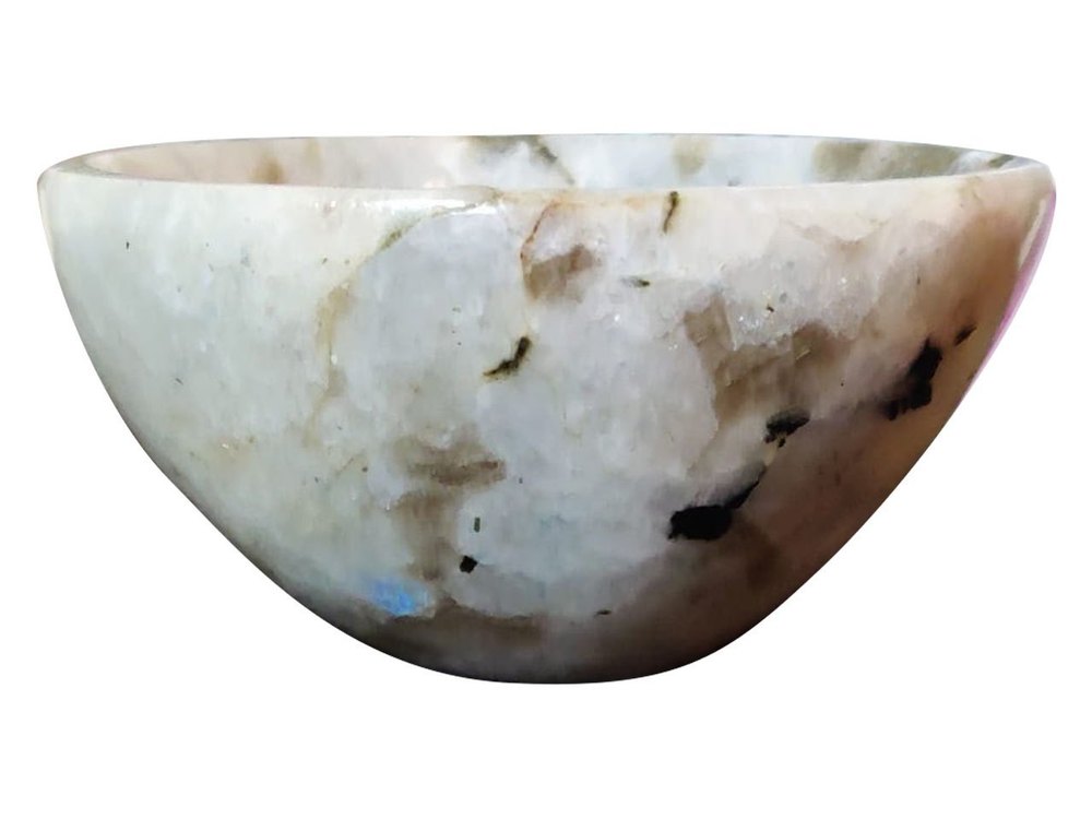 Polished Rainbow Moonstone Bowl, For Used For Serving