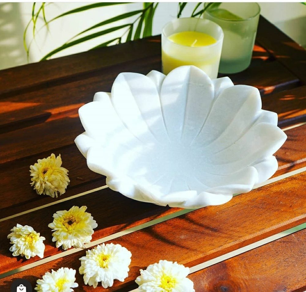 White MARBLE Decorative Fruit Bowl, For Home