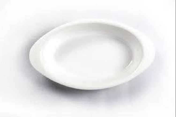 Rishi Fabrications Oval Acrylic Double Portion Bowl, For Restaurant
