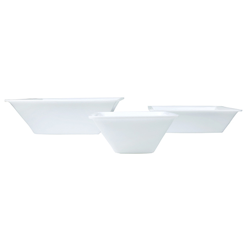 White Glossy Acrylic Square Serving Bowl For Catering, Packaging Type: Box