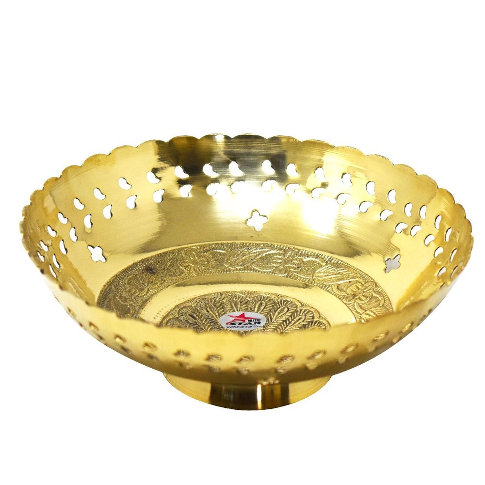 Diwali Gifts, Brass Dry Fruit Bowl Set, Brass Gift Item., For Home, Round