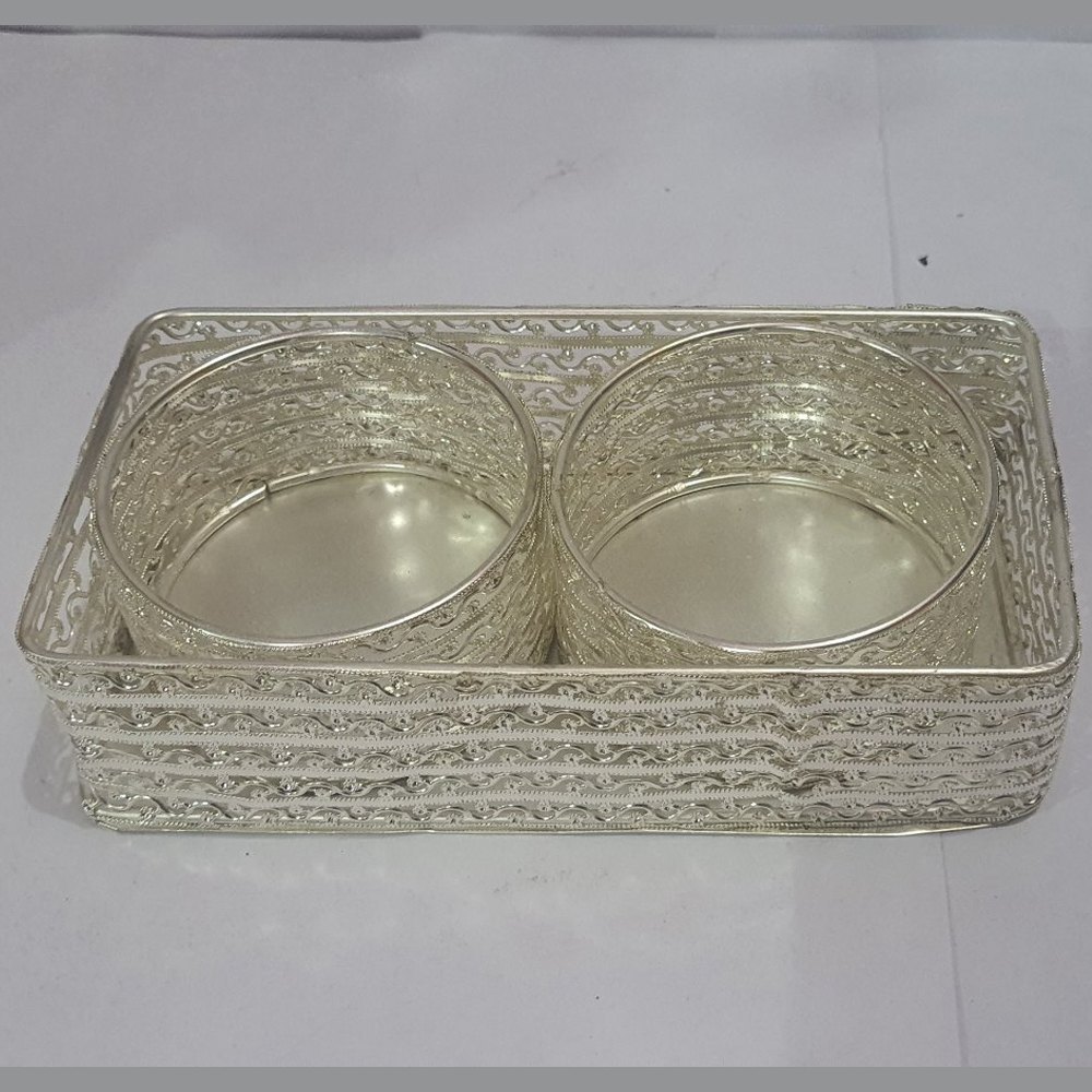 Handcrafted Aluminum Dry Fruit Bowl Tray Set
