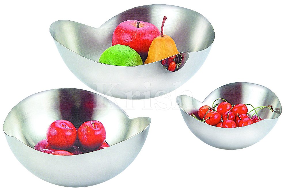 Krish Silver Heart Fruit Bowl, For Home, Set Contains: 3