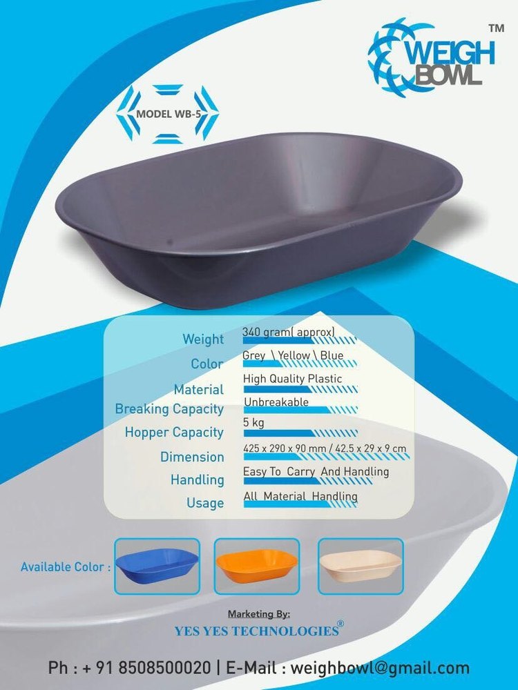 Silver Plastic Unbreakable ABS Bowl
