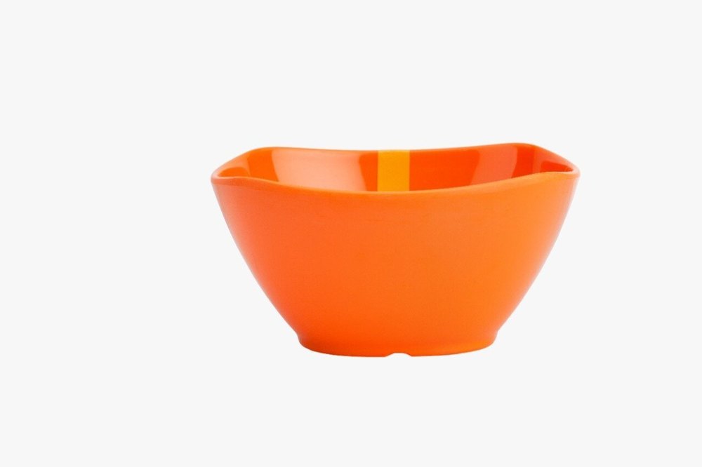 Orange Aro Melamine Square Bowl, For Home, Size: 4.5 img