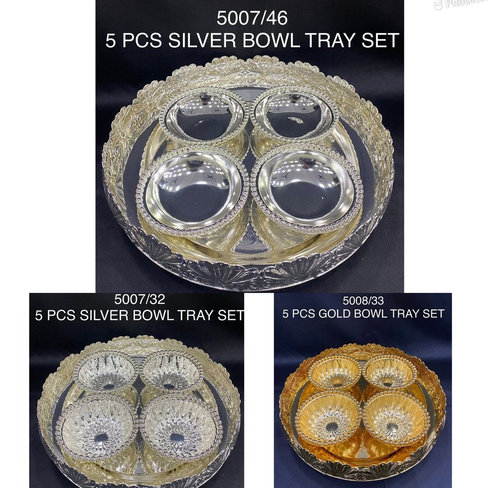 Fancy Silver Plated Bowl Set, Size: 10inch