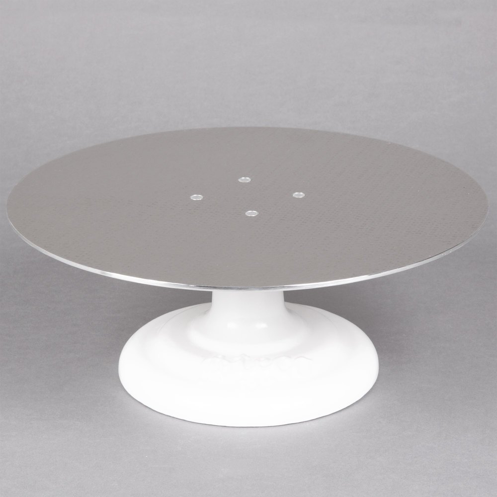 Round Revolving Cake Stand with Cast Iron Base and Aluminum Top img