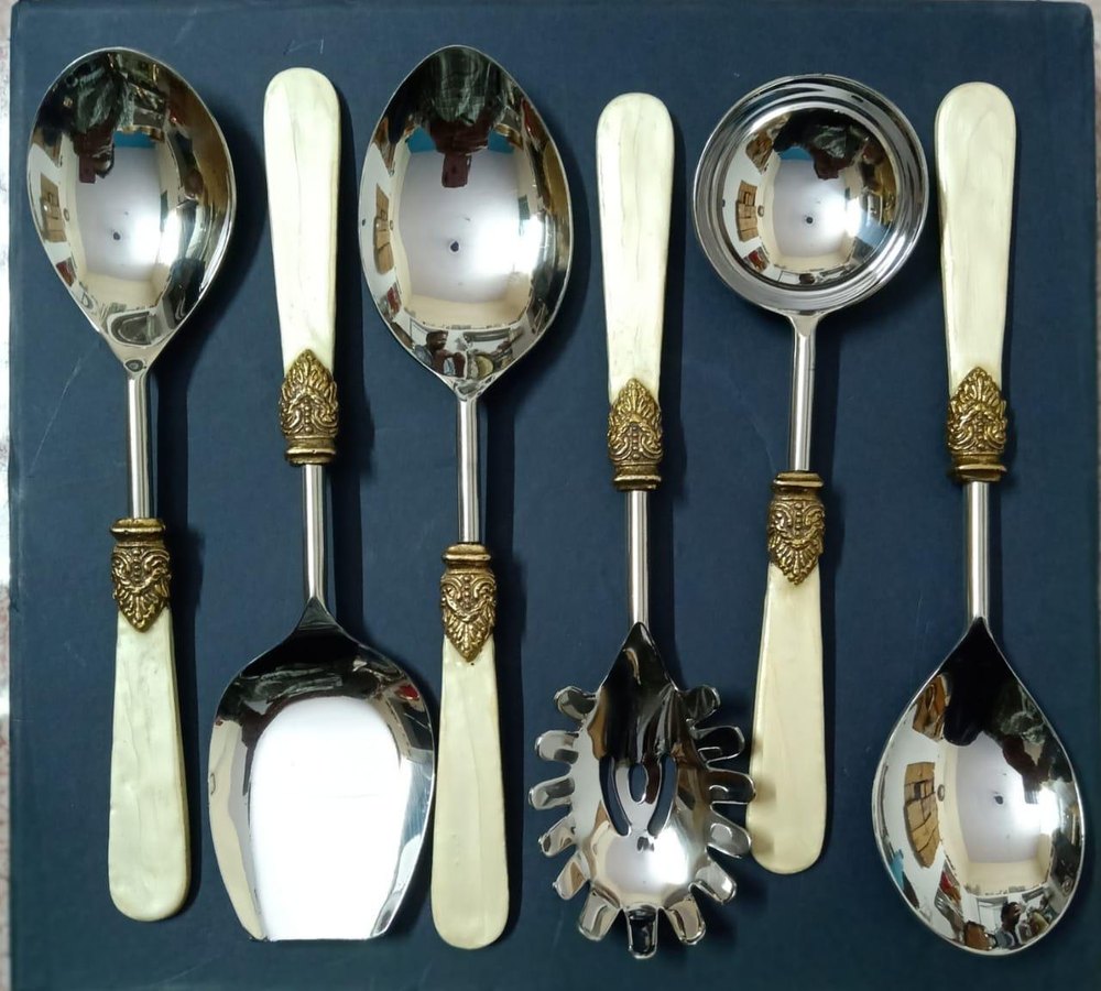 6 Ovel Shape Cutlery/Serving set, For Home, Restaurant and Hotel, Size: 7 img