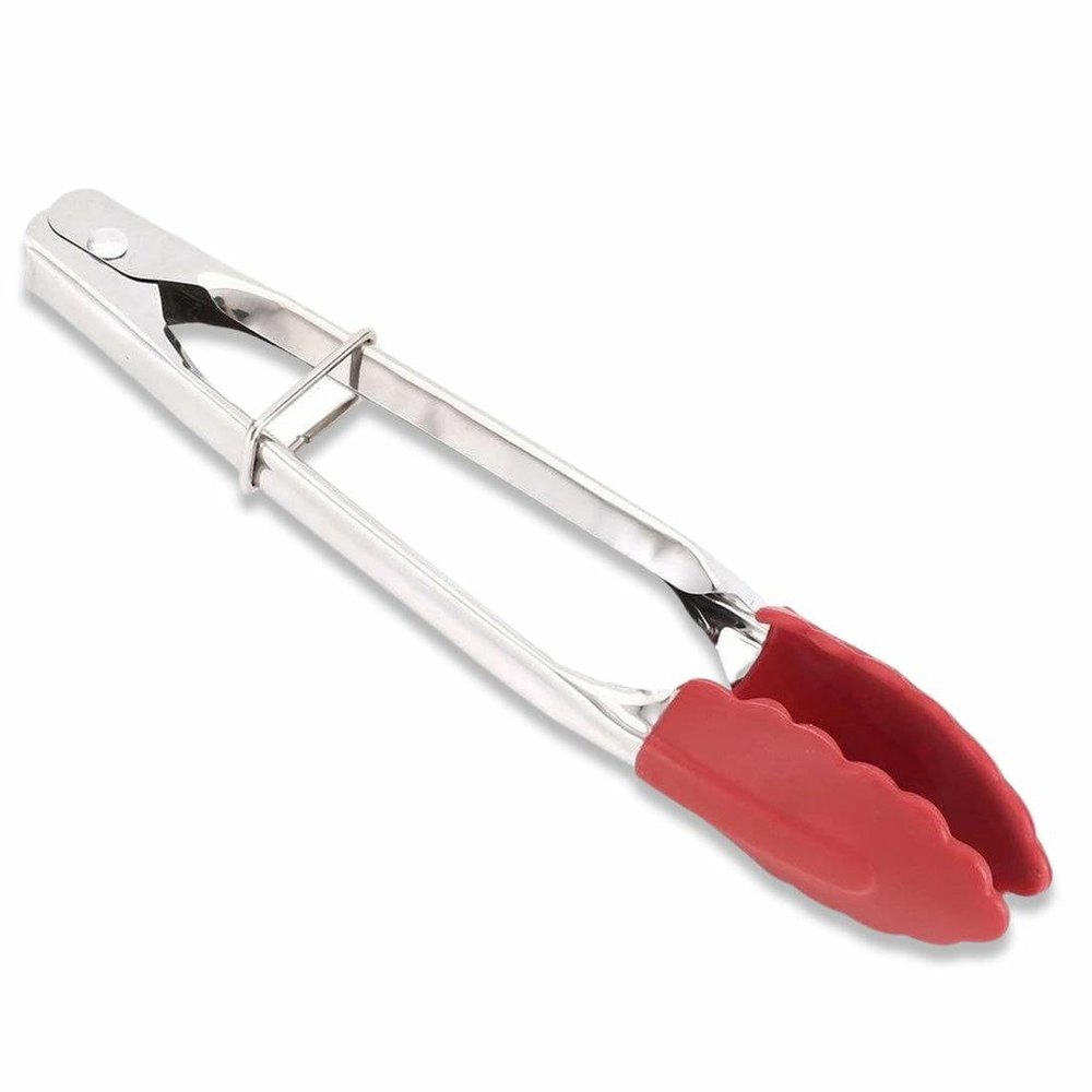 red Stainless Steel Cooking Tongs