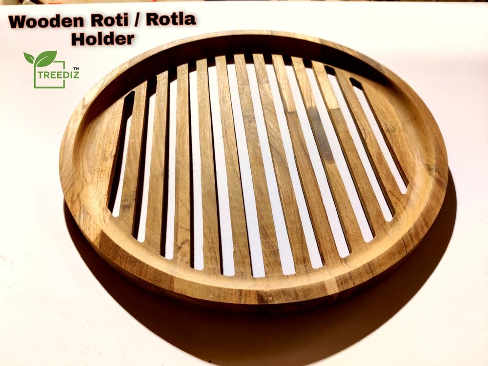 Brown Wooden Round Roti Holder, For Home