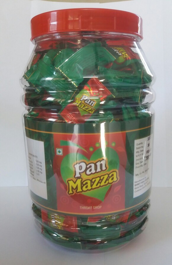 Red Round Ayurvedic Pan Maaza Throat Drop Candy, Packaging Type: Plastic Jar, Packaging Size: 300 X 18