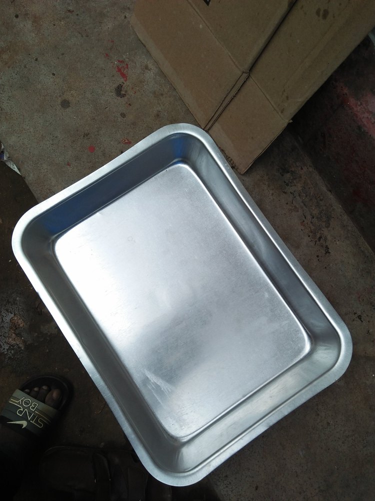 Silver White Aluminium Dish 400 Gm, Rectangular