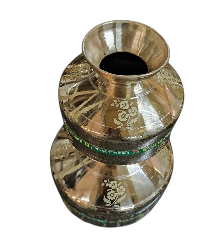 Brass Pooja Kalash With Laser Work, For Home