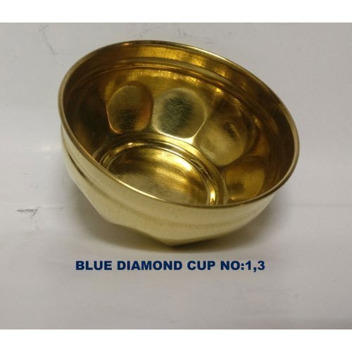 Brass Blue Diamond Cup, For Home, Gift Items img