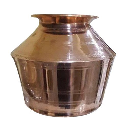 Cylindrical Plain Copper Pot, For Home, Capacity: 5 Liter