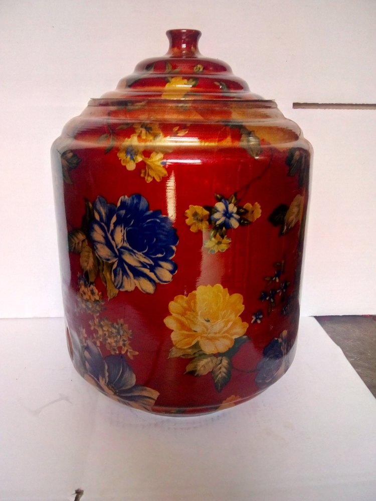 New Flower Print Color, Natural Round Copper Printed Pot, for Home, Capacity: 12 Ltr, 16 liter