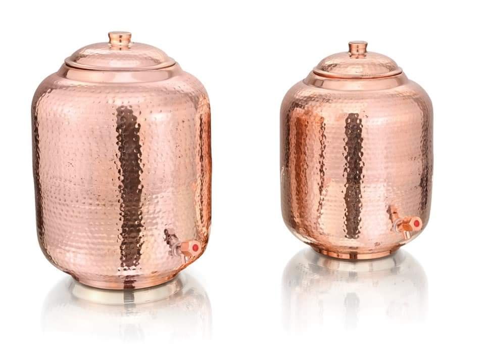 Water Container Round Copper Matka, For Water Storage