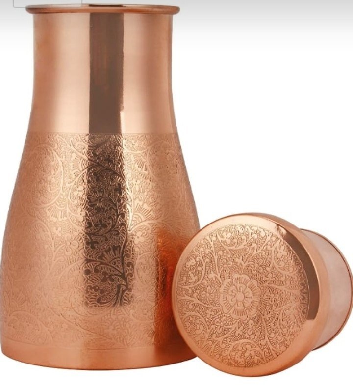 Hammered Round Copper Sugar Pot, For Home, Capacity: 1000ml img