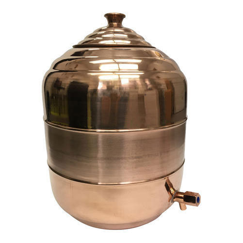 Plain Copper Water Tank Dispenser Pot, For Home, Capacity: 10 Liters